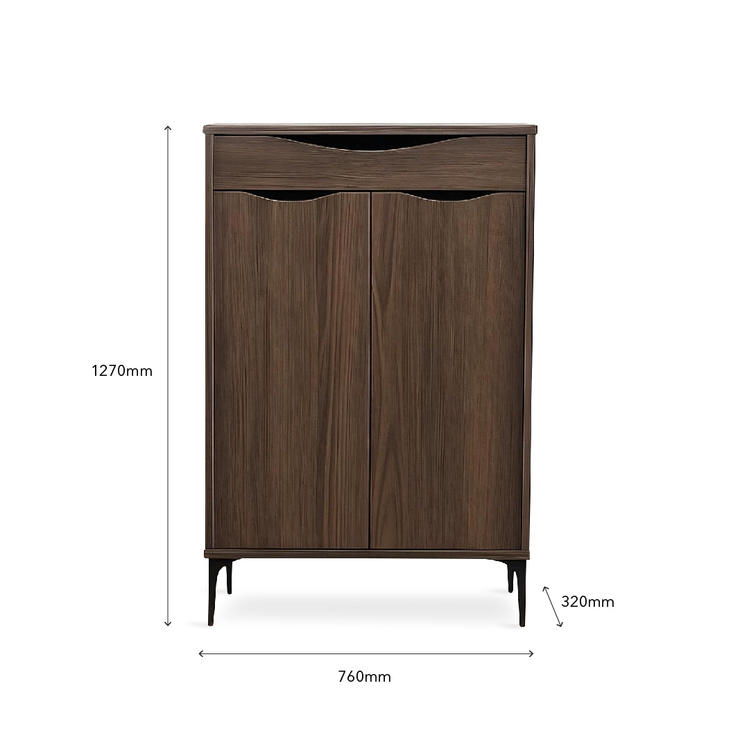 VINITA Shoes Cabinet Walnut