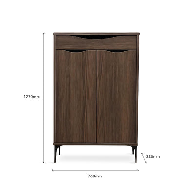 VINITA Shoes Cabinet Walnut
