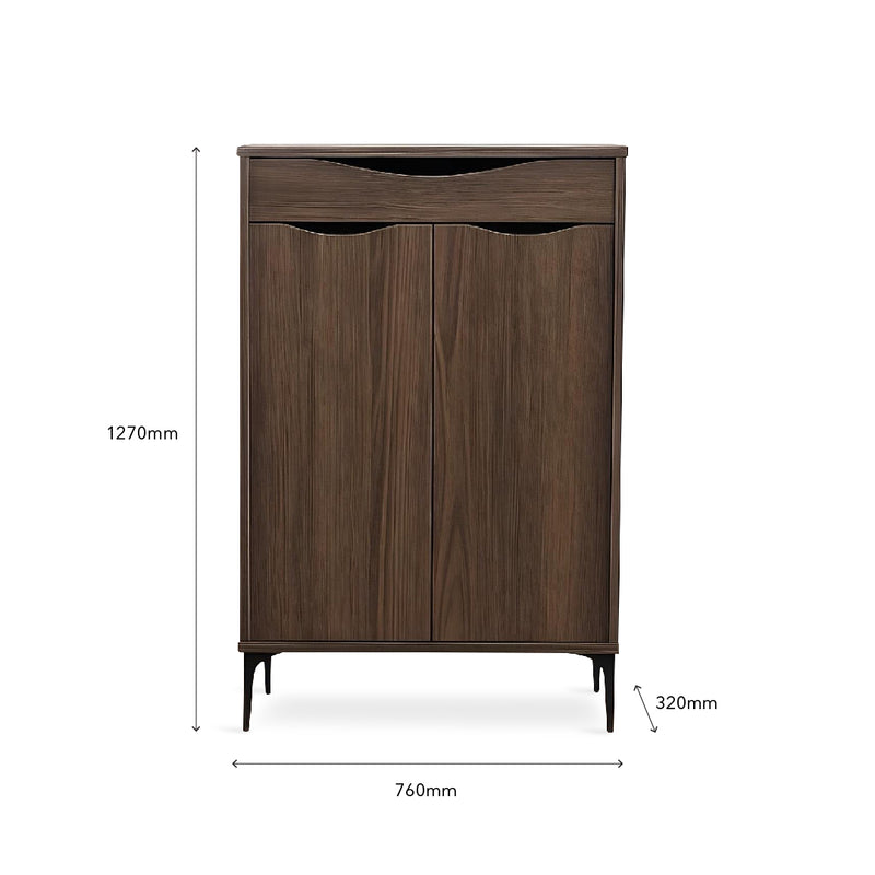 VINITA Shoes Cabinet Walnut