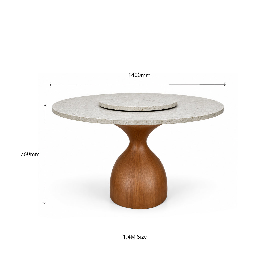 VIORA Natural Stone Oval Dining Table