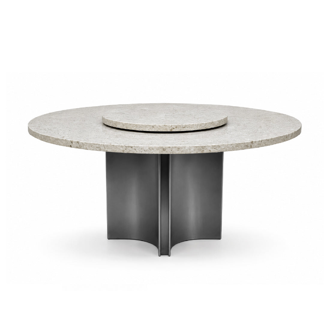 VIORA Natural Stone Oval Dining Table