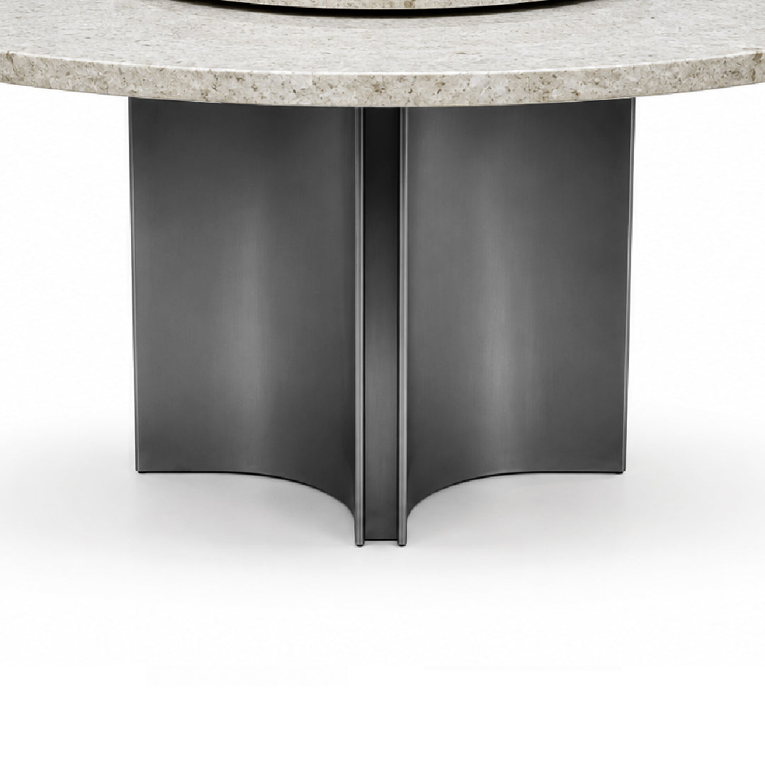VIORA Natural Stone Oval Dining Table