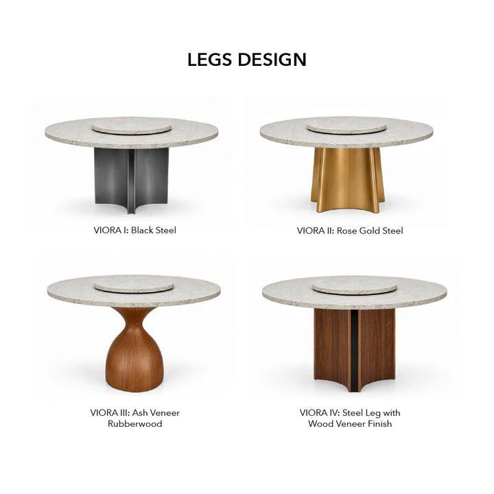 VIORA Natural Stone Oval Dining Table