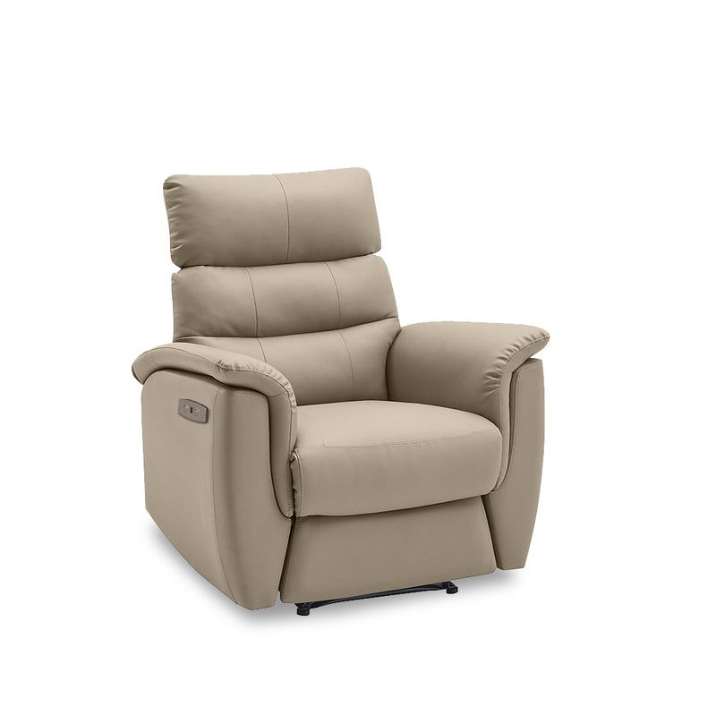 VOWELL Power Recliner Light Brown