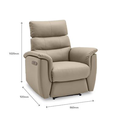 VOWELL Power Recliner Light Brown