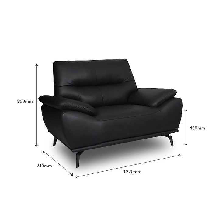 WALTER Half Leather 1 Seater Sofa