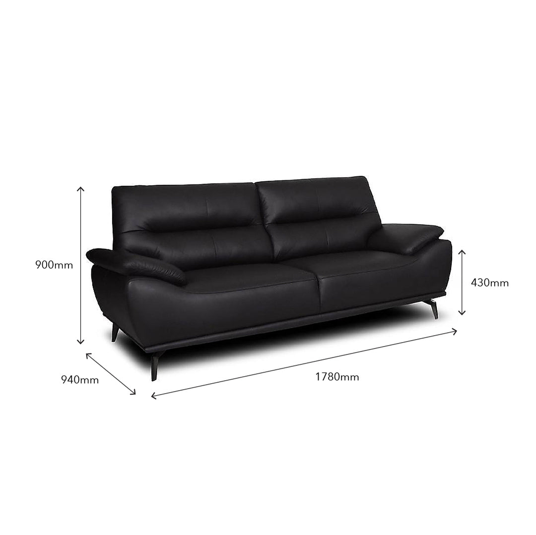WALTER Half Leather 2 Seater Sofa