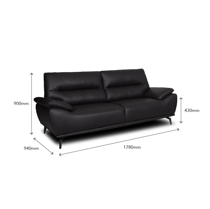 WALTER Half Leather 2 Seater Sofa