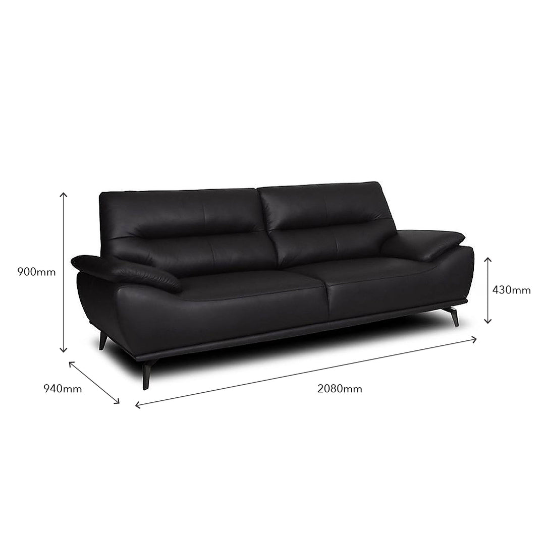 WALTER Half Leather 1 Seater Sofa