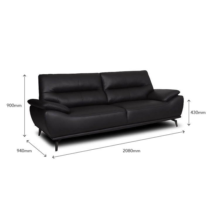 WALTER Half Leather 1 Seater Sofa
