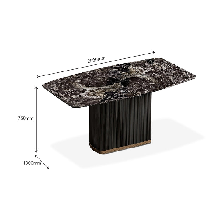 WELLS Crystal Marble Dining Table