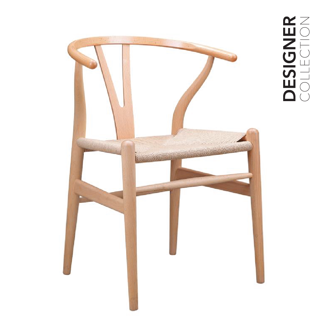 WISHBONE Chair Beech & Rattan