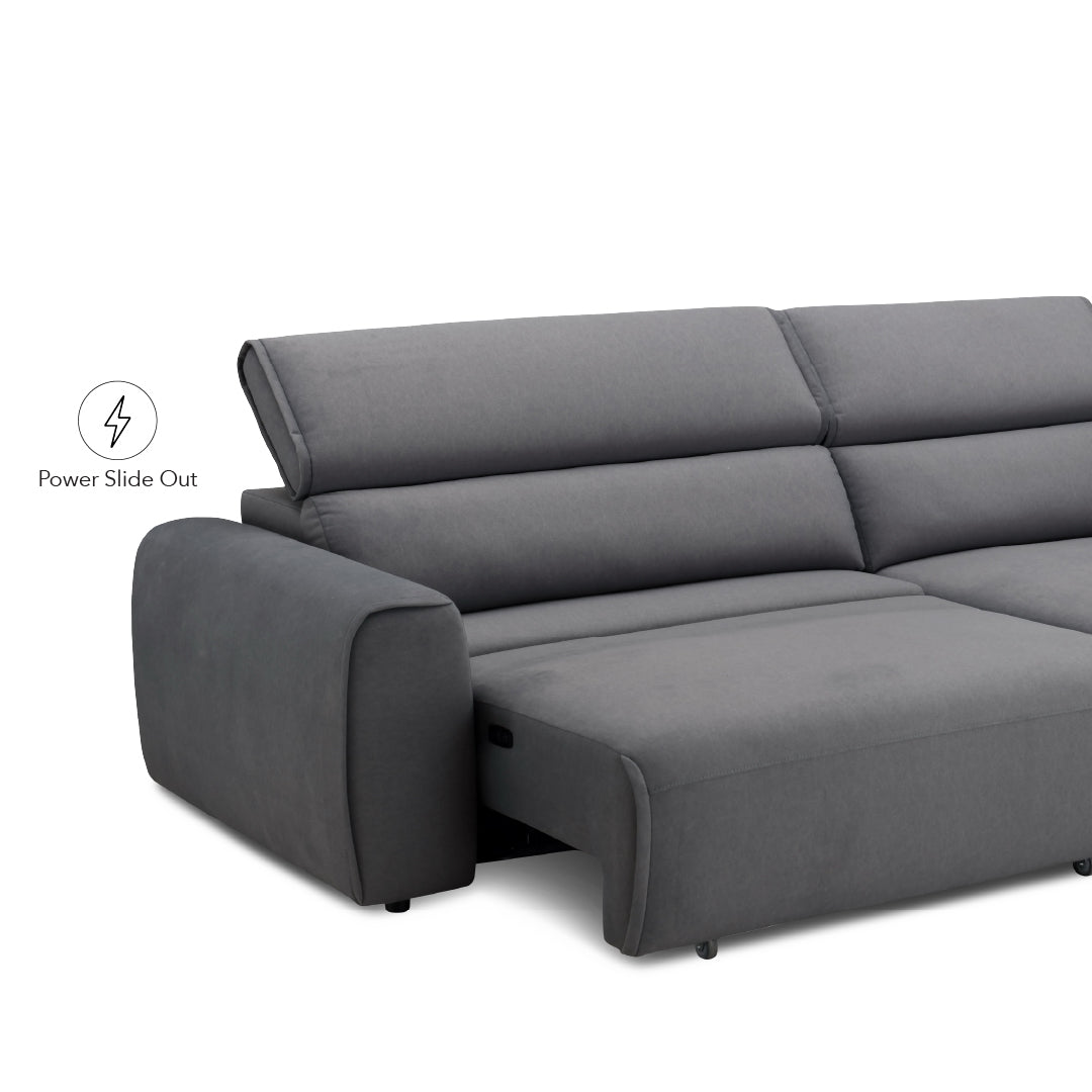 WAJIHA L-Shape Power Slide Out Sofa