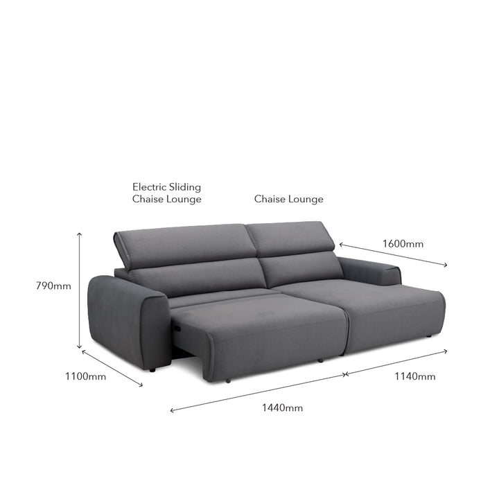 WAJIHA L-Shape Power Slide Out Sofa