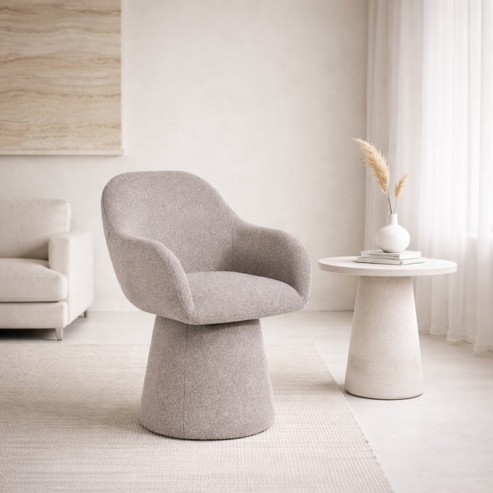 WENNIE Swivel Arm Chair Taupe Brown