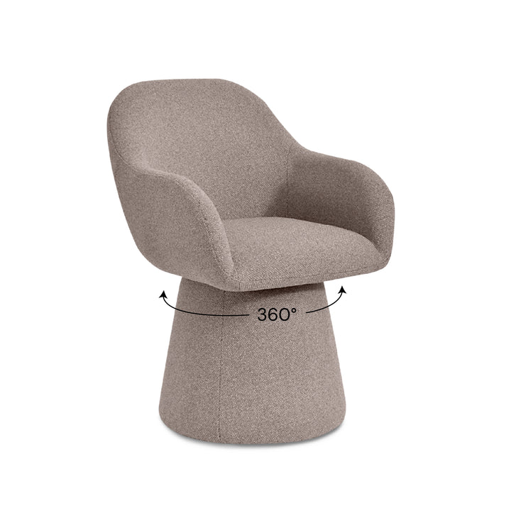 WENNIE Swivel Arm Chair Taupe Brown