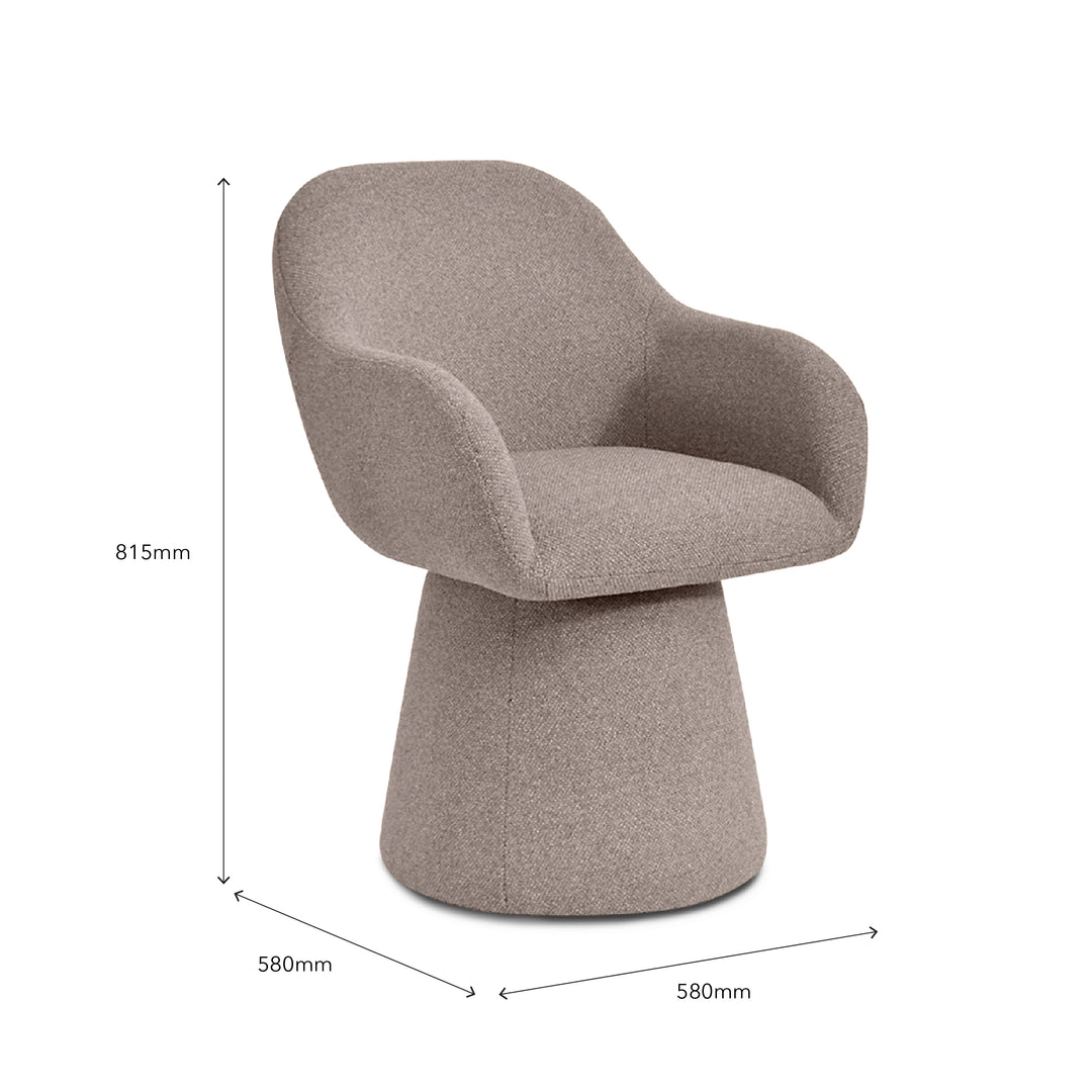 WENNIE Swivel Arm Chair Taupe Brown