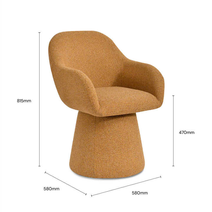 WENNIE Swivel Arm Chair Mustard Yellow