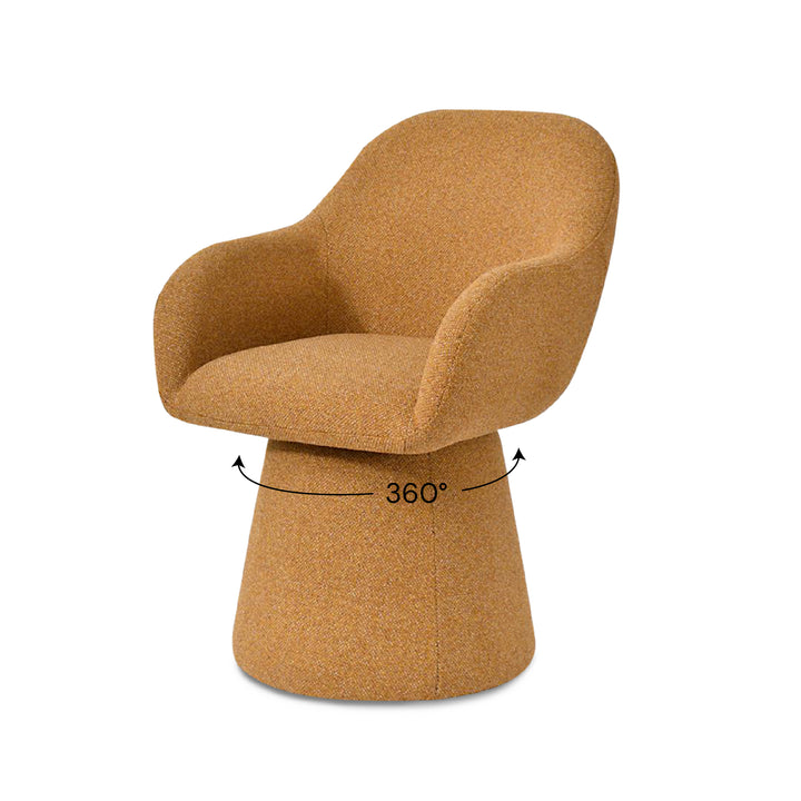 WENNIE Swivel Arm Chair Mustard Yellow
