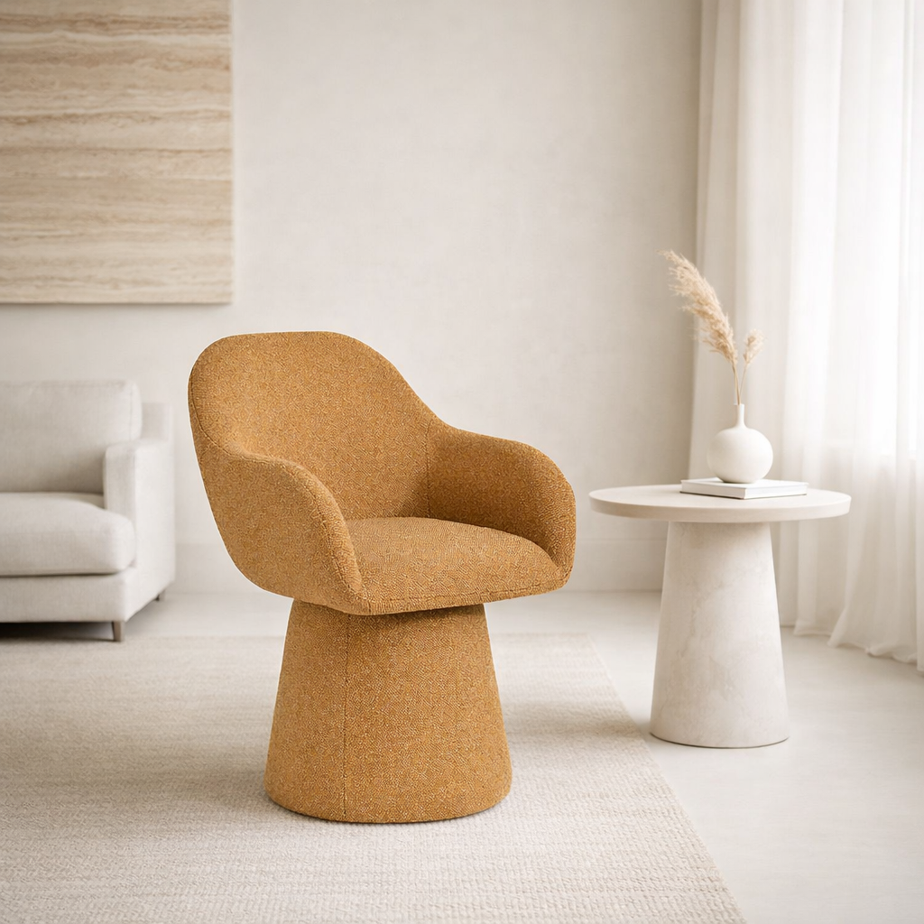 WENNIE Swivel Arm Chair Mustard Yellow