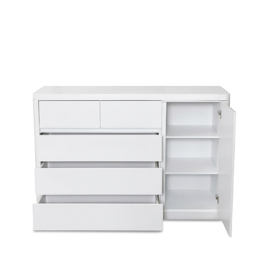 WHILEY 5 Drawer & 1 Door Chest of Drawer
