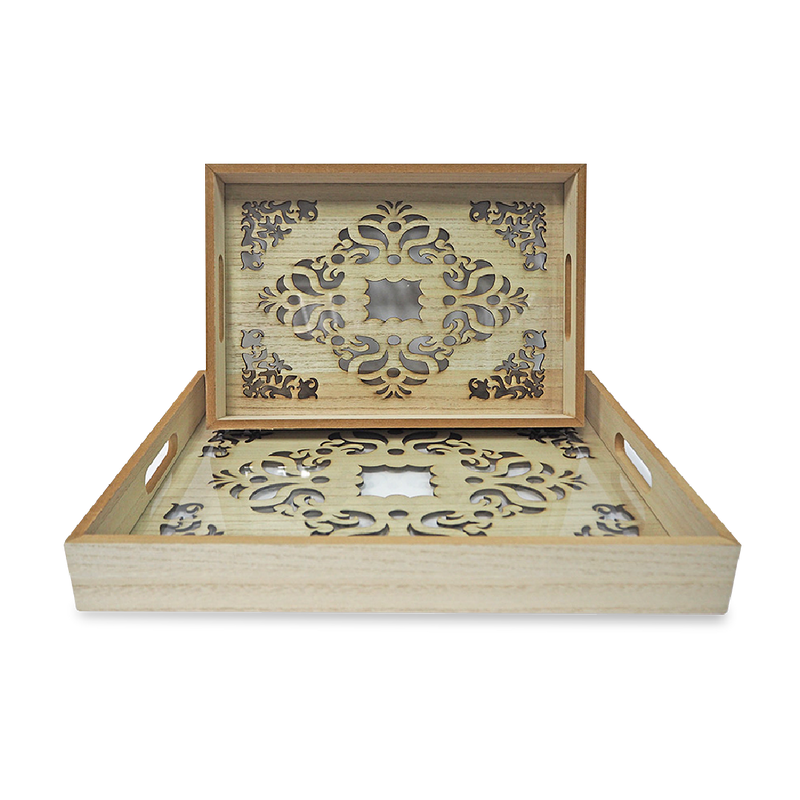 Wooden Tray Batik Rhom