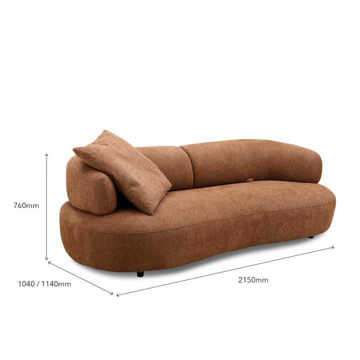 WOYA Push Back 3 Seater Sofa Brown