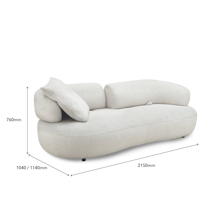WOYA Push Back 3 Seater Sofa Beige