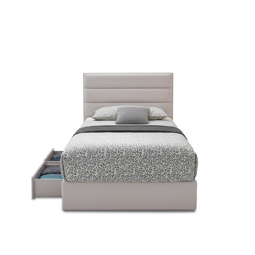 WREN Bed with Drawers Beige
