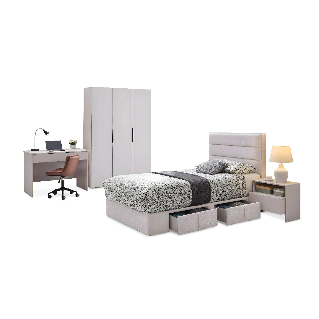 WREN Super Single Beige Bedroom Set