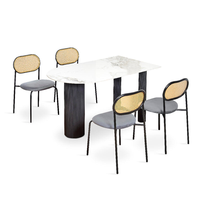 WULAN Dining Set Dark Grey