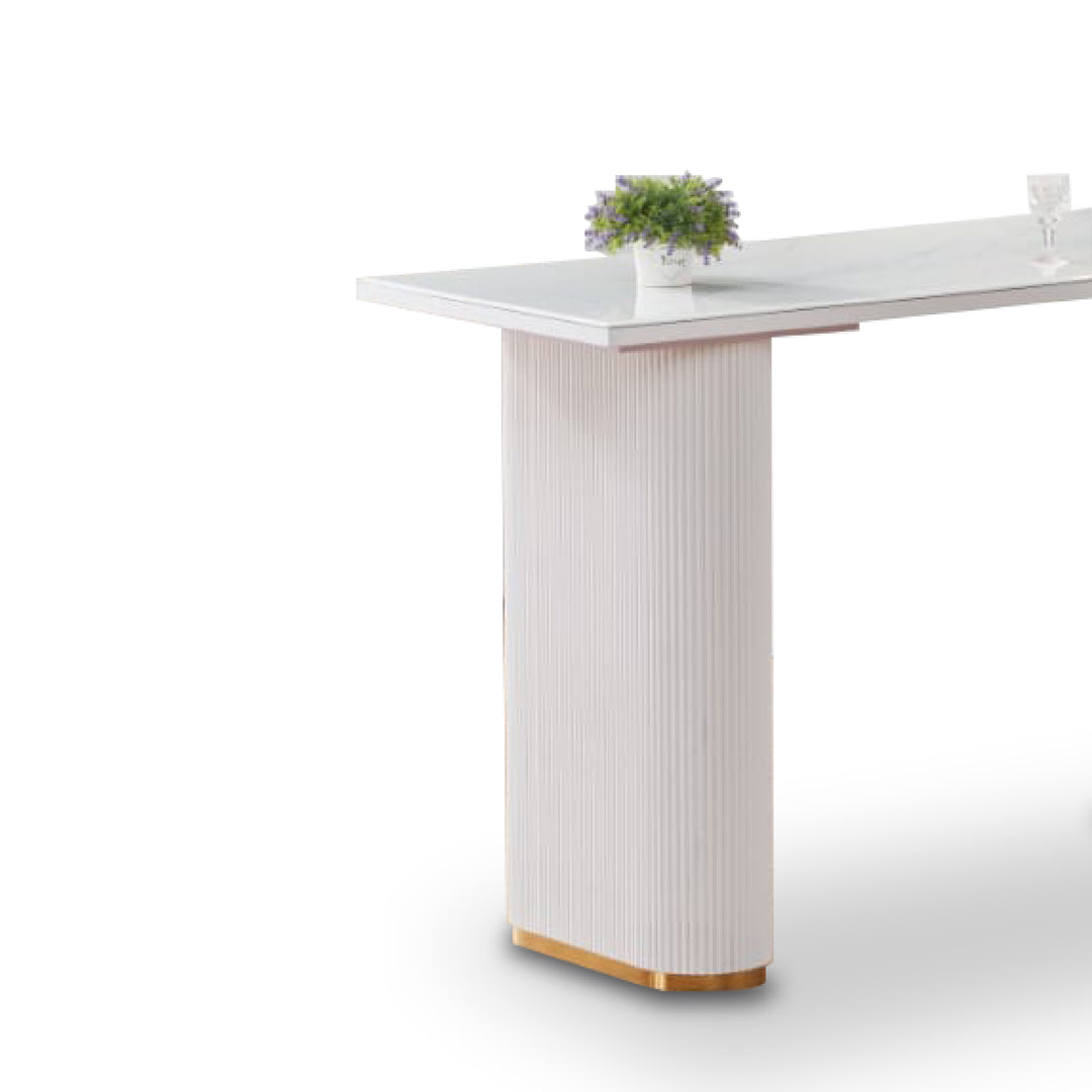 YEJI Bar Table with Storage Cabinet White