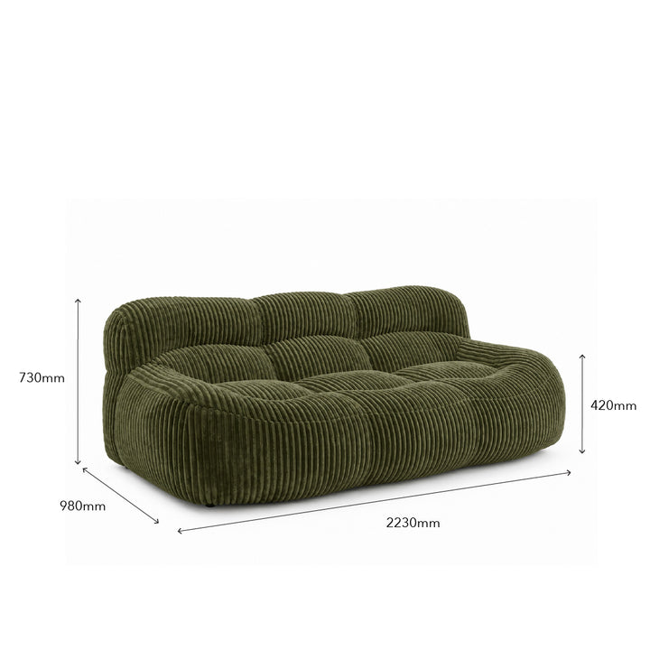 YSUN 3 Seater Compress Sofa Green
