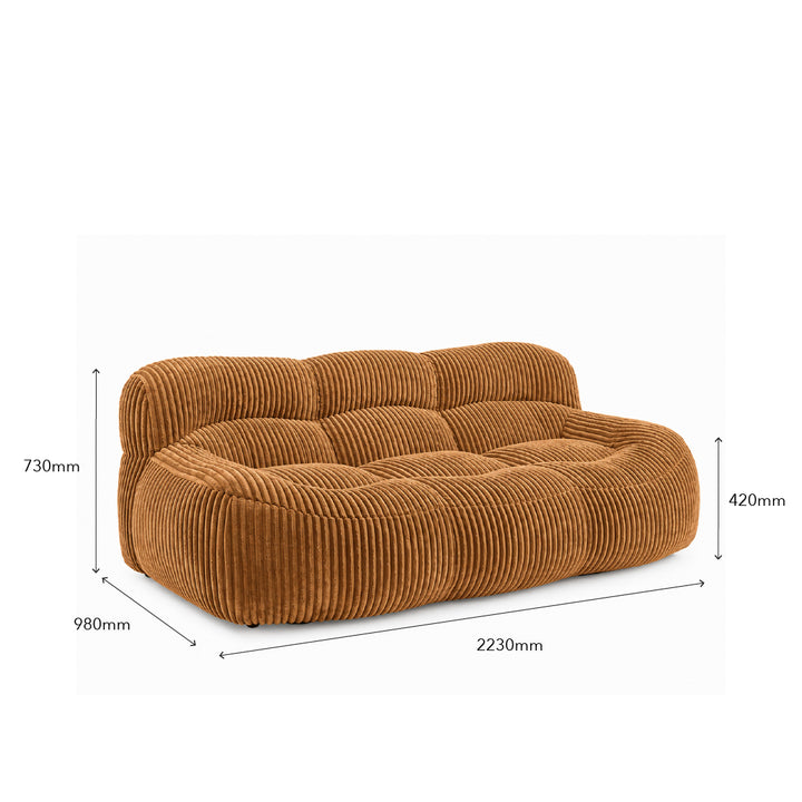 YSUN 3 Seater Compress Sofa Orange