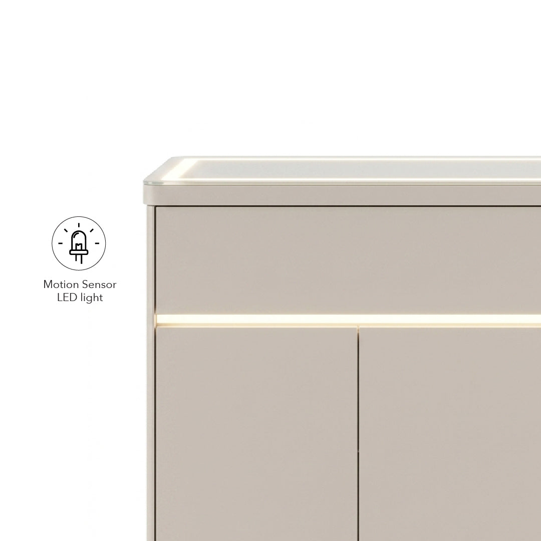 YUNSO 3 Door Shoe Cabinet with Motion Sensor LED Light