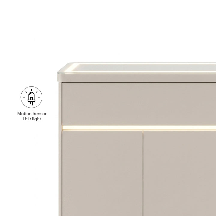 YUNSO 3 Door Shoe Cabinet with Motion Sensor LED Light