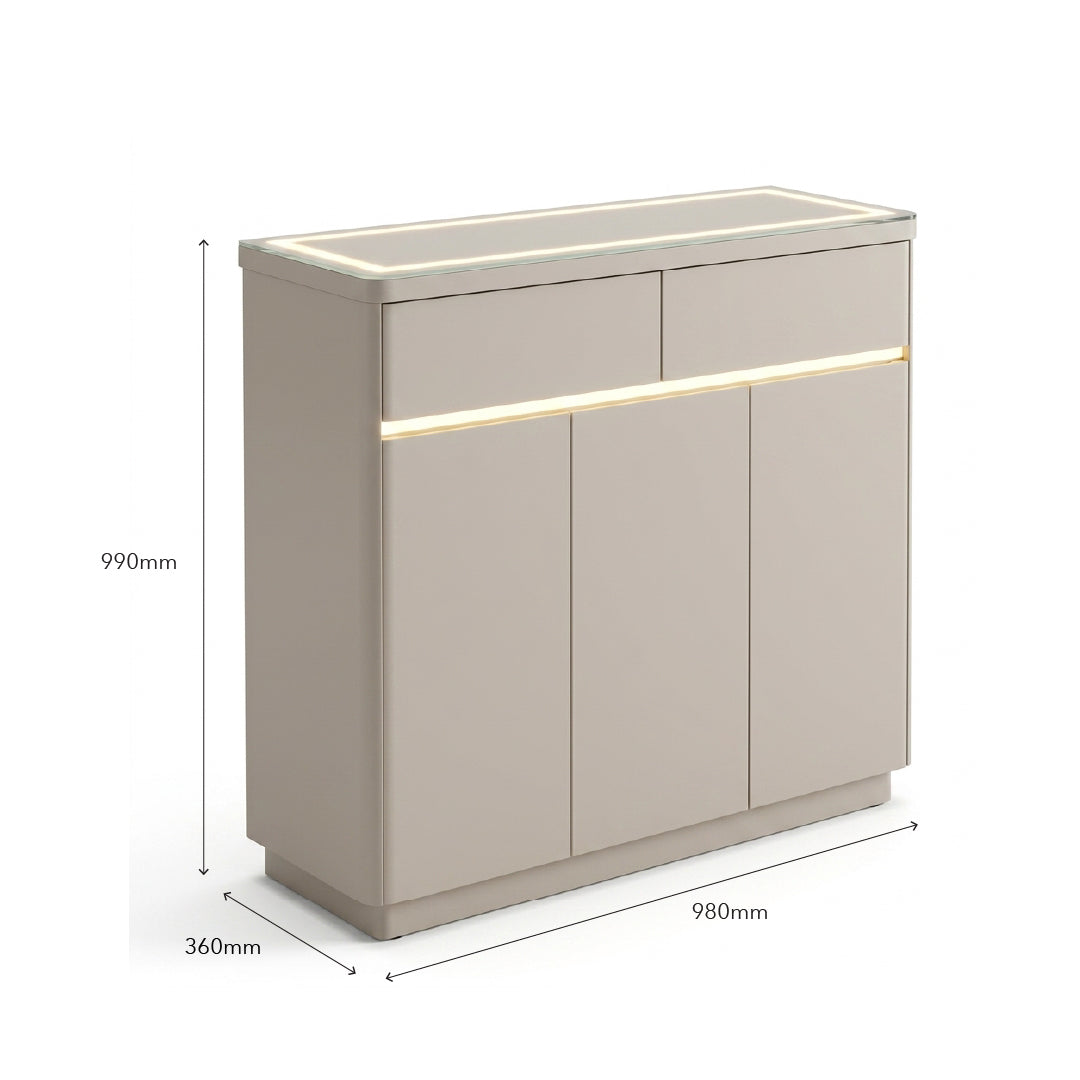YUNSO 3 Door Shoe Cabinet with Motion Sensor LED Light