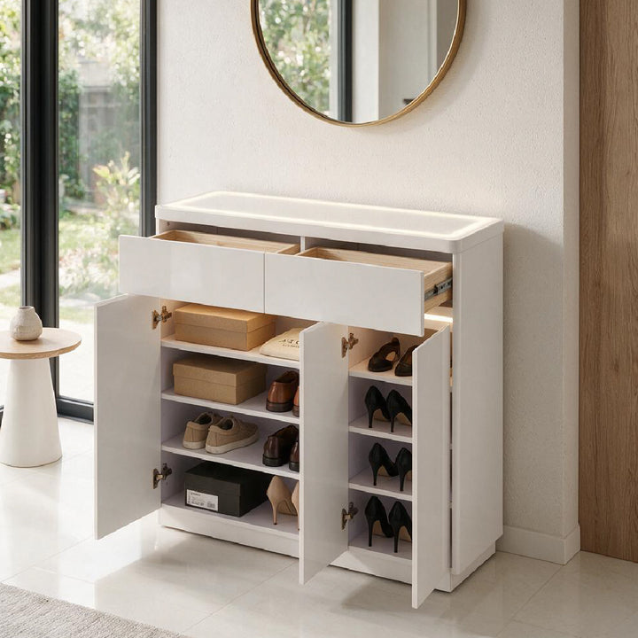 YUNSO 3 Door Shoe Cabinet with Motion Sensor LED Light