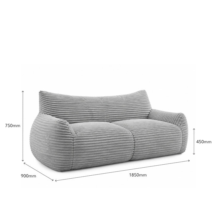 YVUS 3 Seater Compress Sofa Light Grey
