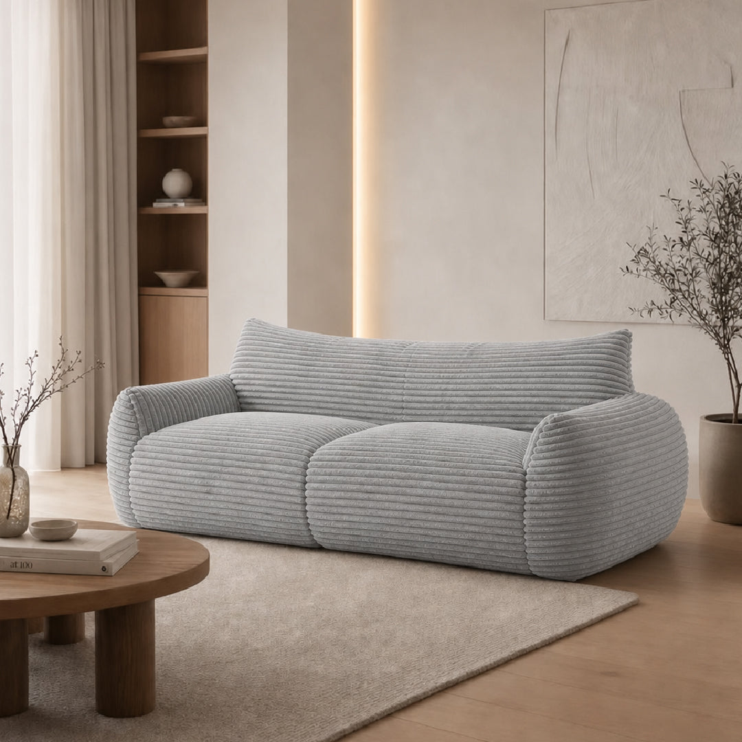 YVUS 3 Seater Compress Sofa Light Grey