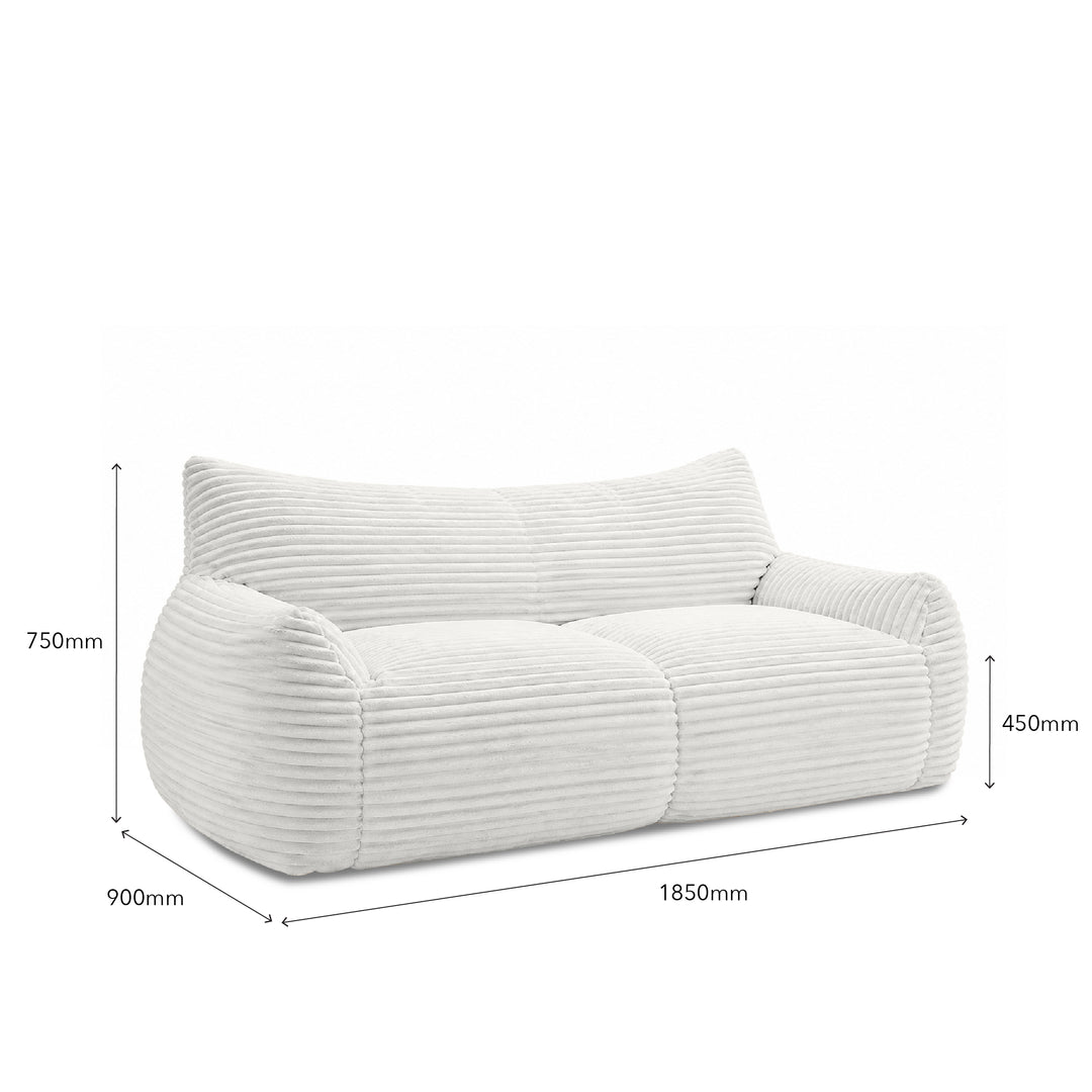 YVUS 3 Seater Compress Sofa Soft White