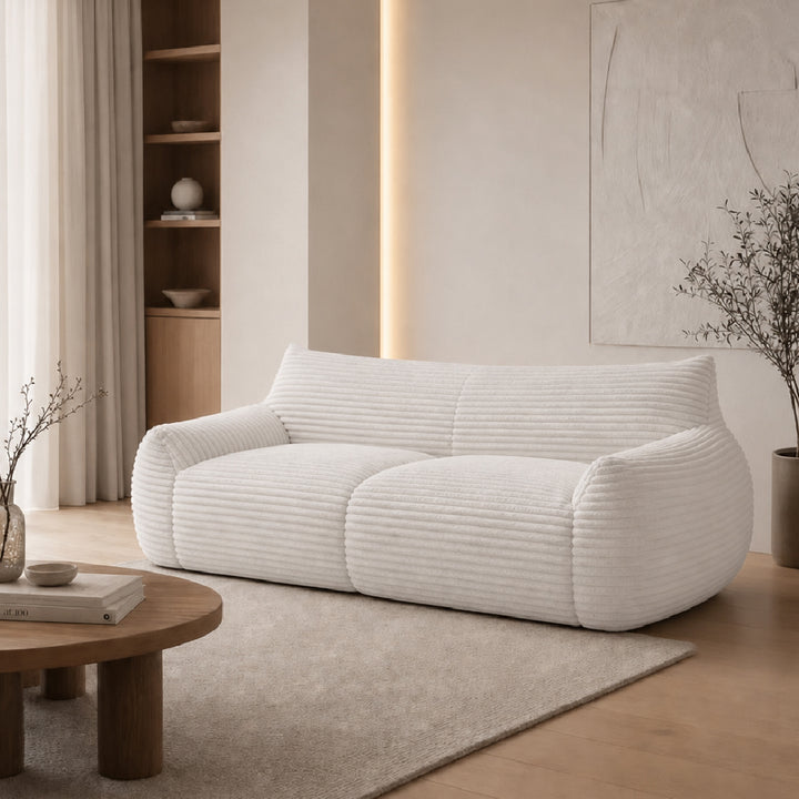 YVUS 3 Seater Compress Sofa Soft White