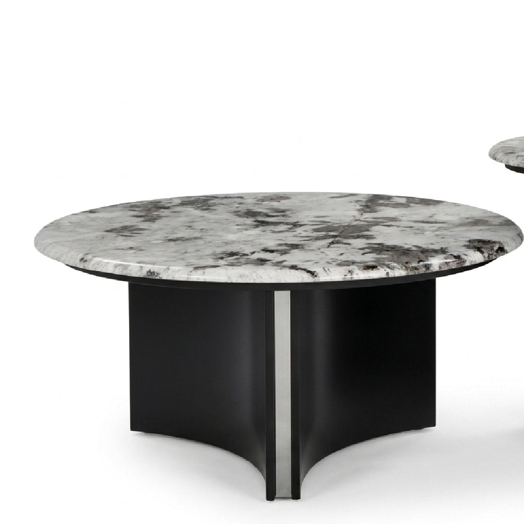 YITTO Marble Coffee Table Set White