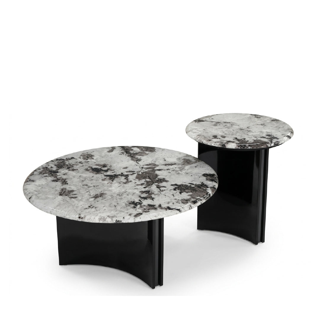 YITTO Marble Coffee Table Set White