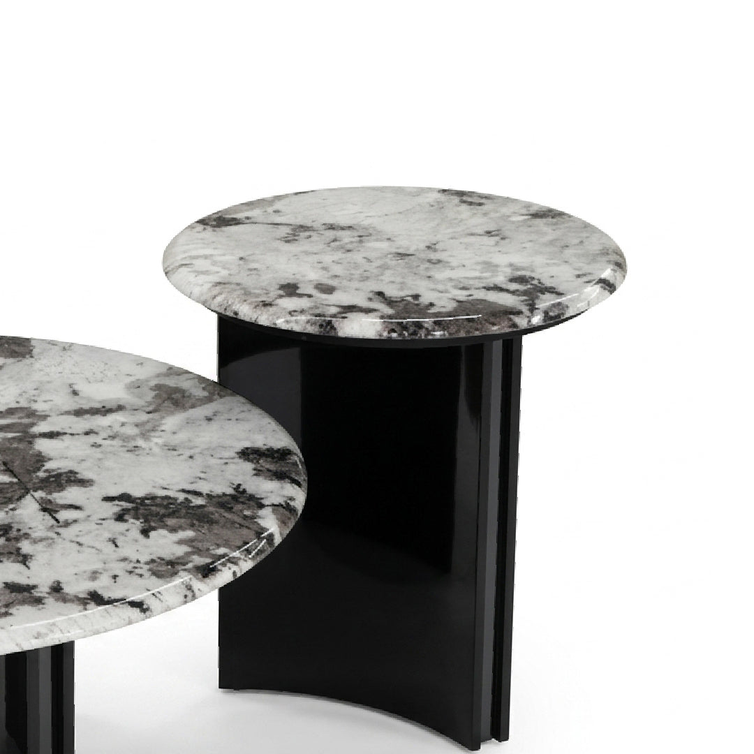 YITTO Marble Coffee Table Set White