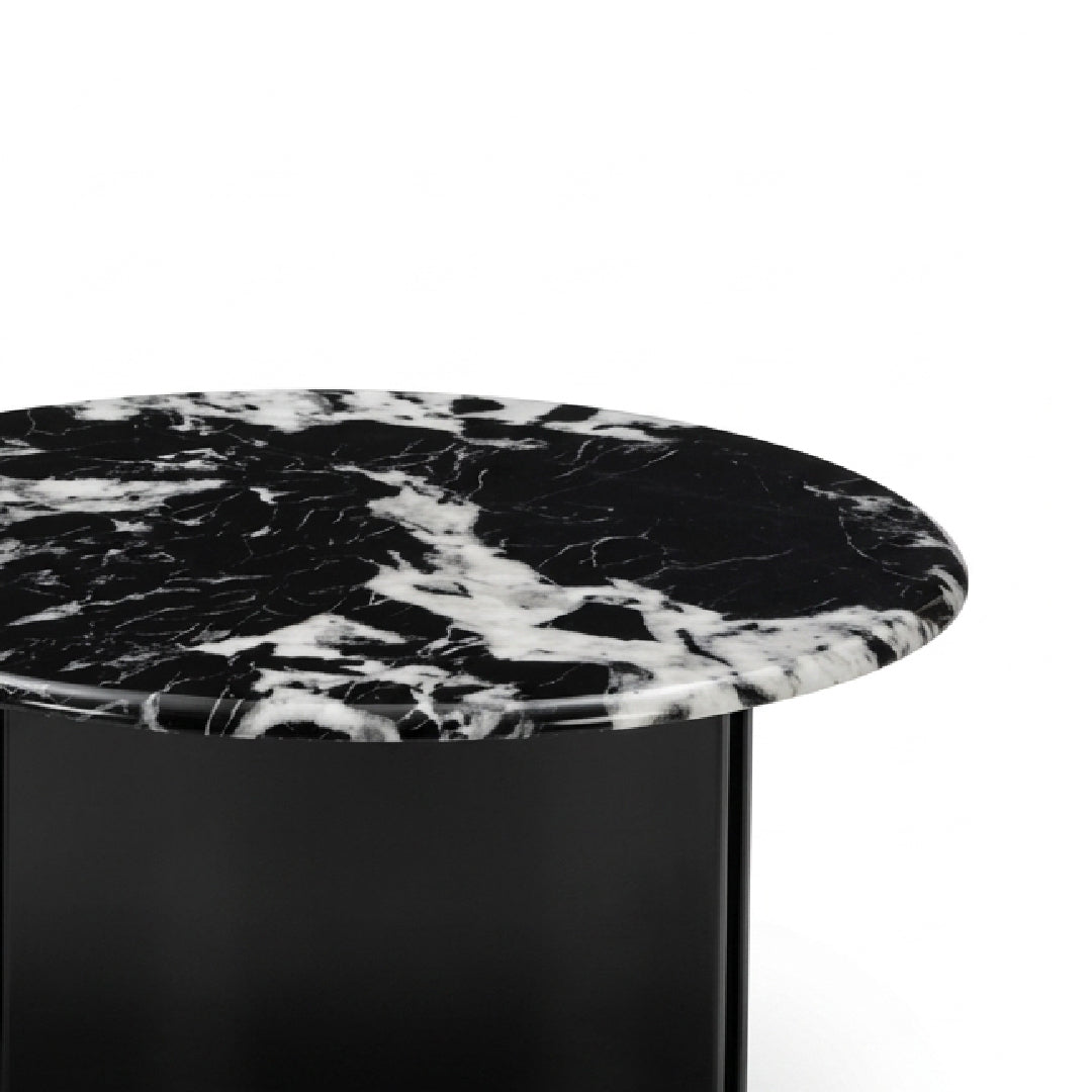 YITTO Marble Coffee Table Set Black
