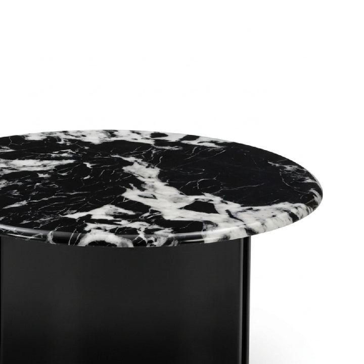 YITTO Marble Coffee Table Set Black