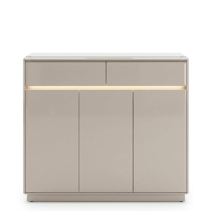 YOSNU 3 Door Shoe Cabinet with Motion Sensor LED Light