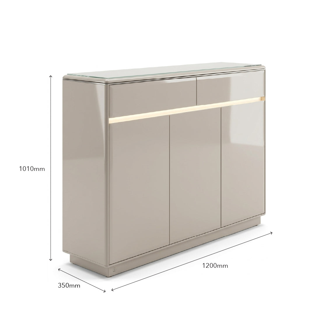 YOSNU 3 Door Shoe Cabinet with Motion Sensor LED Light