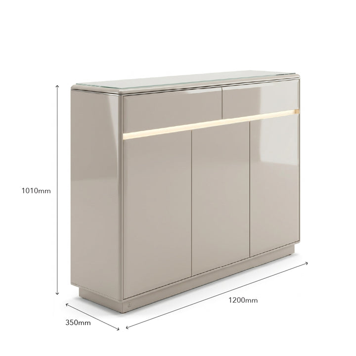 YOSNU 3 Door Shoe Cabinet with Motion Sensor LED Light